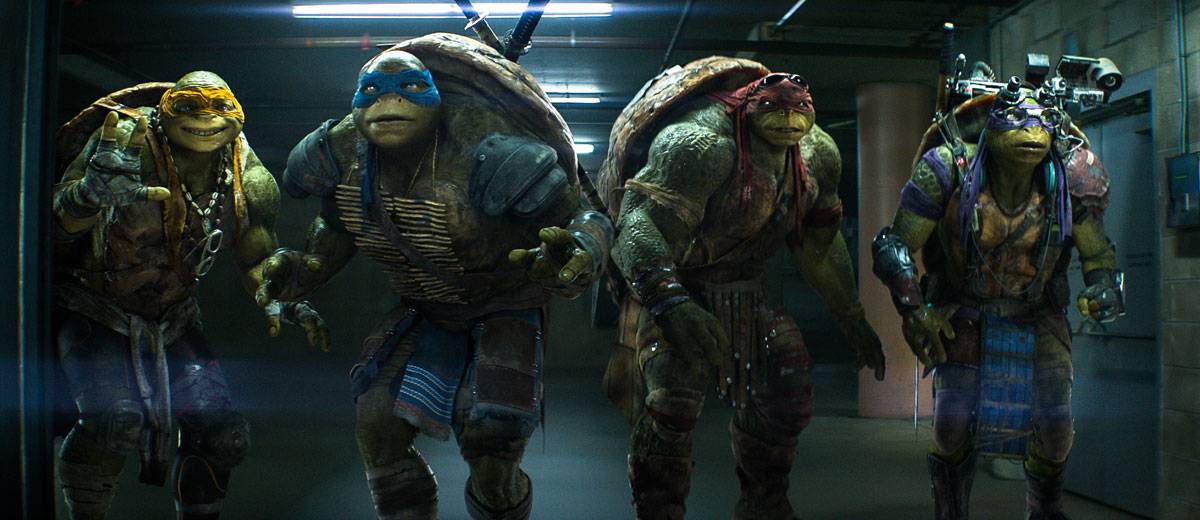 Los hermanos Donatello, Michelangelo, Leonardo y Raphael en la película 'Ninja Turtles' (Las Tortugas Ninja)