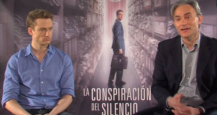 Imagen durante la entrevista a Giulio Ricciarelli y Alexander Fehling por "La conspiración del silencio" (2015)