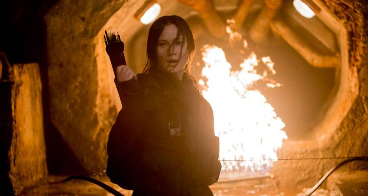 Katniss Everdeen (Jennifer Lawrence) en Sinsajo Parte 2