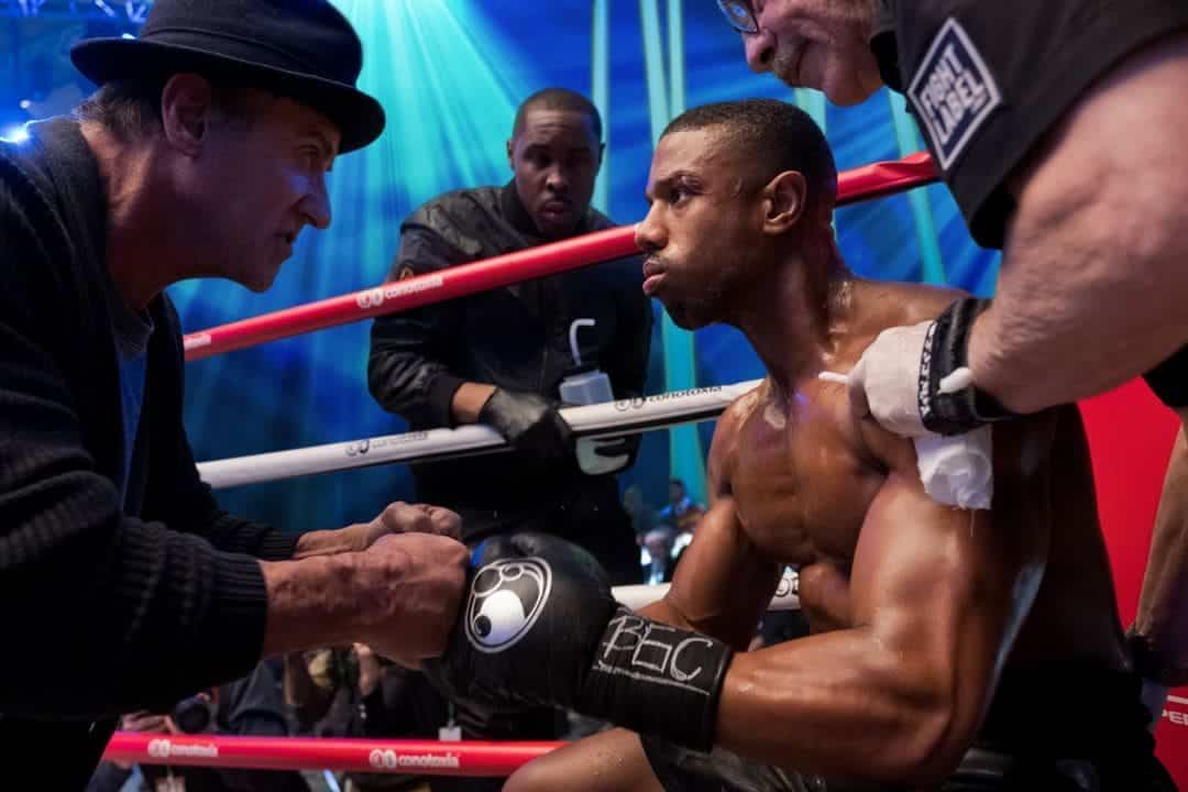 Michael B. Jordan y Sylvester Stallone en la película Creed 2. La leyenda de Rocky