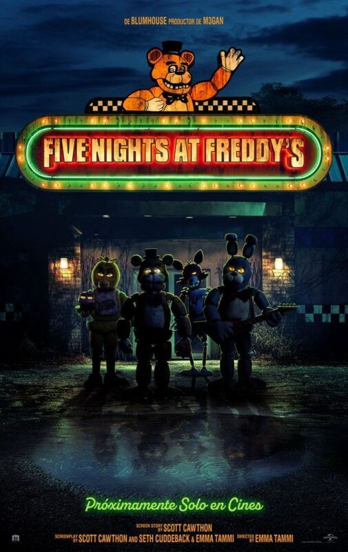 Cartel de la película de terror película Five Nights at Freddy's